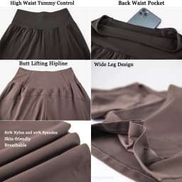 VITALINOVO Wide Leg Yoga Pants for Women Sweatpants with Three Pockets Flare Lounge Pants Loose High Waist Comfy Workout Dance