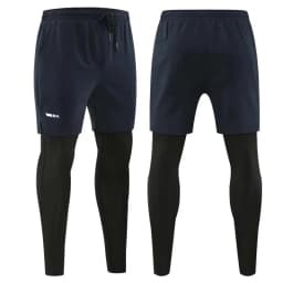 Men's Running Pants Compression Sport Tights 2 In 1 Quick Dry Fitness Gym Leggings Male Sportswear Workout Training Trousers