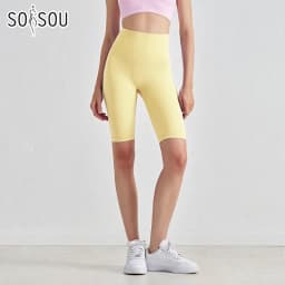 SOISOU Nylon Women's Shorts Gym Yoga Cycling Shorts High Waist Elastic Breathable No T Line Fitness Womens Clothing 24 Colors