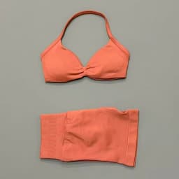 2 Piece Sports Gym Set Strappy Bra Yoga Underwear Short Sport Leggings Bicycle Running Sportswear Woman Seamless Yoga Set