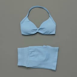 2 Piece Sports Gym Set Strappy Bra Yoga Underwear Short Sport Leggings Bicycle Running Sportswear Woman Seamless Yoga Set