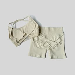 Peach Hip Lifting Suit Back Cross Sports Bra Shockproof Bra Quick Drying Shorts Set Gym Fitness Running Yoga Suit