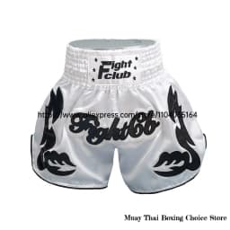 Muay Thai Shorts Thailand Embroidery Boxing Shorts Men Women Kids Satin MMA Clothes Gym Grappling Cage Fight Kickboxing Pants