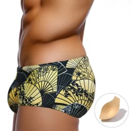 UXH Brand Men's Swimwear short With Push-Up Black Trunks Boxer Hi-Q Sexy Men Breathable Swim Suit Speed Matching Beach Shorts