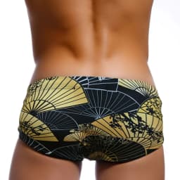 UXH Brand Men's Swimwear short With Push-Up Black Trunks Boxer Hi-Q Sexy Men Breathable Swim Suit Speed Matching Beach Shorts