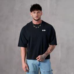 Oversized Boxy Fit Dropped Shoulders Running T-shirts Mens Cotton Heavyweight Half Sleeve Sports T Shirts Casual Gym Clothing