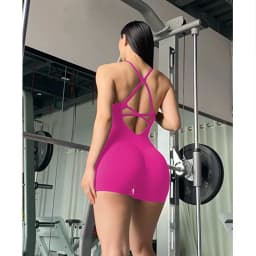 WAREBALL Yoga Set JumpSuits Sportswear Women Fitness Rompers Sexy One Piece Strap Tummy Control Padded Sports Bra Workout