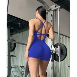 WAREBALL Yoga Set JumpSuits Sportswear Women Fitness Rompers Sexy One Piece Strap Tummy Control Padded Sports Bra Workout