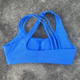 Solid Color Women Fitness Sport Bra Top High Strength Cross Shoulder Strap Gym Underwear Shockproof Tight Workout With Chest Pad