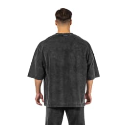 Washed T-Shirt 230G 100Cotton Solid Oversized Loose Fitness Mens Tee Tops Dropped Shoulders Short Sleeve Gym Bodybuilding Shirts