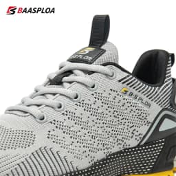 Baasploa Men Running Shoes Outdoor Lightweight Breathable Lace up Tennis Shoes Male Casual Non-Slip Professional Sports Shoes