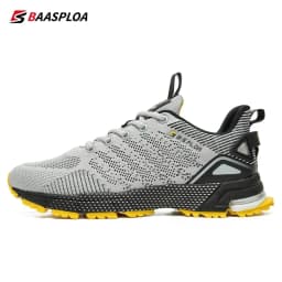 Baasploa Men Running Shoes Outdoor Lightweight Breathable Lace up Tennis Shoes Male Casual Non-Slip Professional Sports Shoes