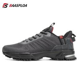 Baasploa Men Running Shoes Outdoor Lightweight Breathable Lace up Tennis Shoes Male Casual Non-Slip Professional Sports Shoes