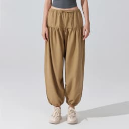 Stown Harem Pants for Ladies Gym - Women's High Waist Drawstring Yoga Boho Trousers with Pockets, Loose Fit Balloon Sweatpants