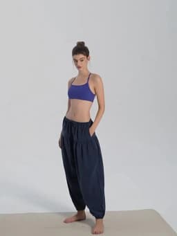 Stown Harem Pants for Ladies Gym - Women's High Waist Drawstring Yoga Boho Trousers with Pockets, Loose Fit Balloon Sweatpants
