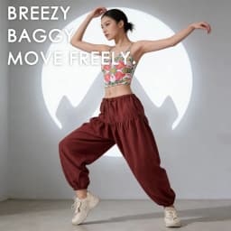 Stown Harem Pants for Ladies Gym - Women's High Waist Drawstring Yoga Boho Trousers with Pockets, Loose Fit Balloon Sweatpants