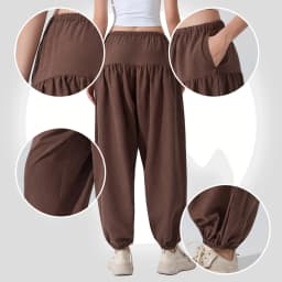 Stown Harem Pants for Ladies Gym - Women's High Waist Drawstring Yoga Boho Trousers with Pockets, Loose Fit Balloon Sweatpants