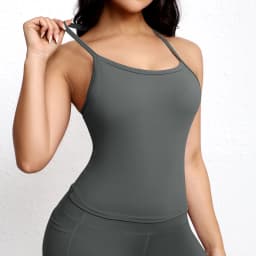 Workout Tank Tops for Women with Built in Bra Sleeveless Gym Athletic Yoga Tops Solid Color Elasticity Vest Sportswear