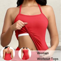 Workout Tank Tops for Women with Built in Bra Sleeveless Gym Athletic Yoga Tops Solid Color Elasticity Vest Sportswear
