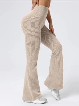 Women's High-Waist Bell Bottom Pants Sporty Tight Fit Comfortable Elastic Design Ideal for Exercise And Daily Wear