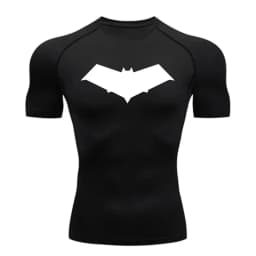 Bat Print Men's Compression T-Shirt Quick Dry Gym Workout Top | Summer Fitness Rashguard for Running & MMA ZY0037