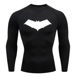 Bat Print Men's Compression T-Shirt Quick Dry Gym Workout Top | Summer Fitness Rashguard for Running & MMA ZY0037