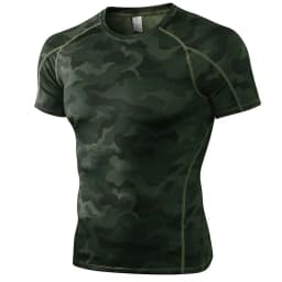 Elastic Men's Sport Running Shirt Fitness Sports Training Shirt Quick Dry Shirt Round Neck Body building uscle Sports Shirt