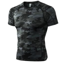 Elastic Men's Sport Running Shirt Fitness Sports Training Shirt Quick Dry Shirt Round Neck Body building uscle Sports Shirt