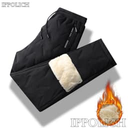 Winter Running Pant Cashmere Thicken Fleece Windproof Sweatpants Men Joggers Cotton Warm Pants Male Waterproof Thermal Trousers