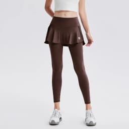 High Waist Legging Nylon Elasticity Gymwear Workout Running Activewear Yoga Pant Hip Lifting Trainning Fake Two Skirt + Pants