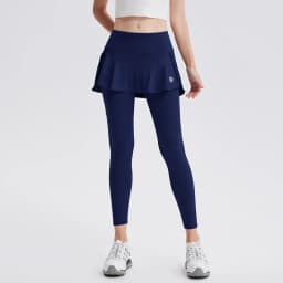 High Waist Legging Nylon Elasticity Gymwear Workout Running Activewear Yoga Pant Hip Lifting Trainning Fake Two Skirt + Pants