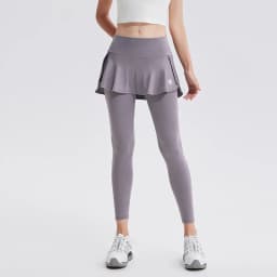 High Waist Legging Nylon Elasticity Gymwear Workout Running Activewear Yoga Pant Hip Lifting Trainning Fake Two Skirt + Pants