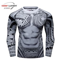Mens BJJ MMA Rash Guard T-shirt  Fitness Sport Compression T-shirts New Boxing Jerseys Gym High-elasticity Workout T Shirts