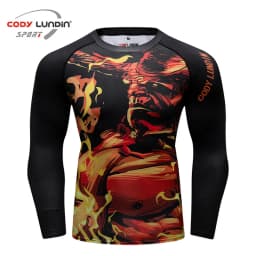 Mens BJJ MMA Rash Guard T-shirt  Fitness Sport Compression T-shirts New Boxing Jerseys Gym High-elasticity Workout T Shirts
