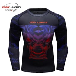 Mens BJJ MMA Rash Guard T-shirt  Fitness Sport Compression T-shirts New Boxing Jerseys Gym High-elasticity Workout T Shirts