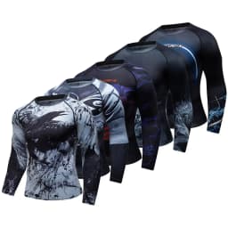 Mens BJJ MMA Rash Guard T-shirt  Fitness Sport Compression T-shirts New Boxing Jerseys Gym High-elasticity Workout T Shirts