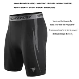 Black Compression Shorts Men Spandex Sport Shorts Athletic Workout Running Performance Baselayer Underwear