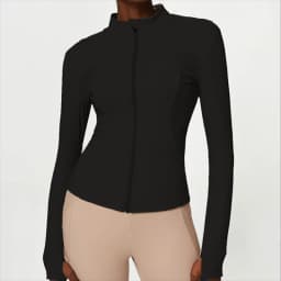 New Women Athletic Sports Shirt Close Fitting Long Sleeve Fitness Yoga Top With Thumb Holes Gym Jacket Female Running Coat
