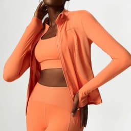 New Women Athletic Sports Shirt Close Fitting Long Sleeve Fitness Yoga Top With Thumb Holes Gym Jacket Female Running Coat