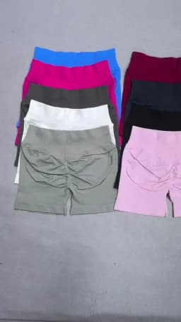 Gym Shorts Women Fitness Sports Biker Shorts 4.5" Low Ribbed Band Yoga Shorts Workout Scrunch Butt Seamless Leggings