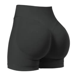 Gym Shorts Women Fitness Sports Biker Shorts 4.5" Low Ribbed Band Yoga Shorts Workout Scrunch Butt Seamless Leggings