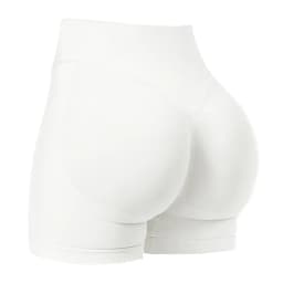 Gym Shorts Women Fitness Sports Biker Shorts 4.5" Low Ribbed Band Yoga Shorts Workout Scrunch Butt Seamless Leggings