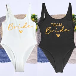 Women Bridal Bathing Suit Team Bride One-Piece Bachelorette Party Shower Hen Party Bridesmaid Swimsuit Girls Wedding Swimwear