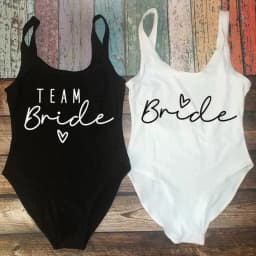 Women Bridal Bathing Suit Team Bride One-Piece Bachelorette Party Shower Hen Party Bridesmaid Swimsuit Girls Wedding Swimwear