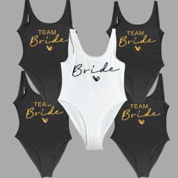 Women Bridal Bathing Suit Team Bride One-Piece Bachelorette Party Shower Hen Party Bridesmaid Swimsuit Girls Wedding Swimwear