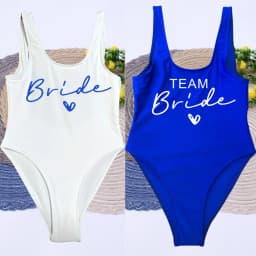 Women Bridal Bathing Suit Team Bride One-Piece Bachelorette Party Shower Hen Party Bridesmaid Swimsuit Girls Wedding Swimwear