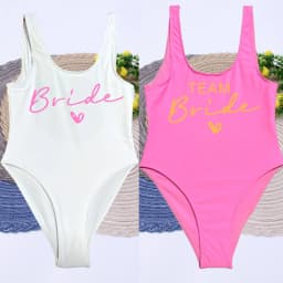 Women Bridal Bathing Suit Team Bride One-Piece Bachelorette Party Shower Hen Party Bridesmaid Swimsuit Girls Wedding Swimwear