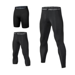 Men's Leggings Compression Pants Sports Leggings Basketball Quarter Shorts Quick Drying Running Training Stretch Fitness Pants