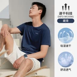 GOLDEN CAMEL Men and Women's T-shirts Moisture-absorbing Quick-dry Cotton t-shirt Short-sleeved Shirts Round Neck Sports Top