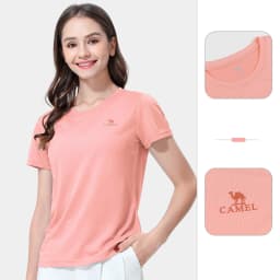 GOLDEN CAMEL Men and Women's T-shirts Moisture-absorbing Quick-dry Cotton t-shirt Short-sleeved Shirts Round Neck Sports Top